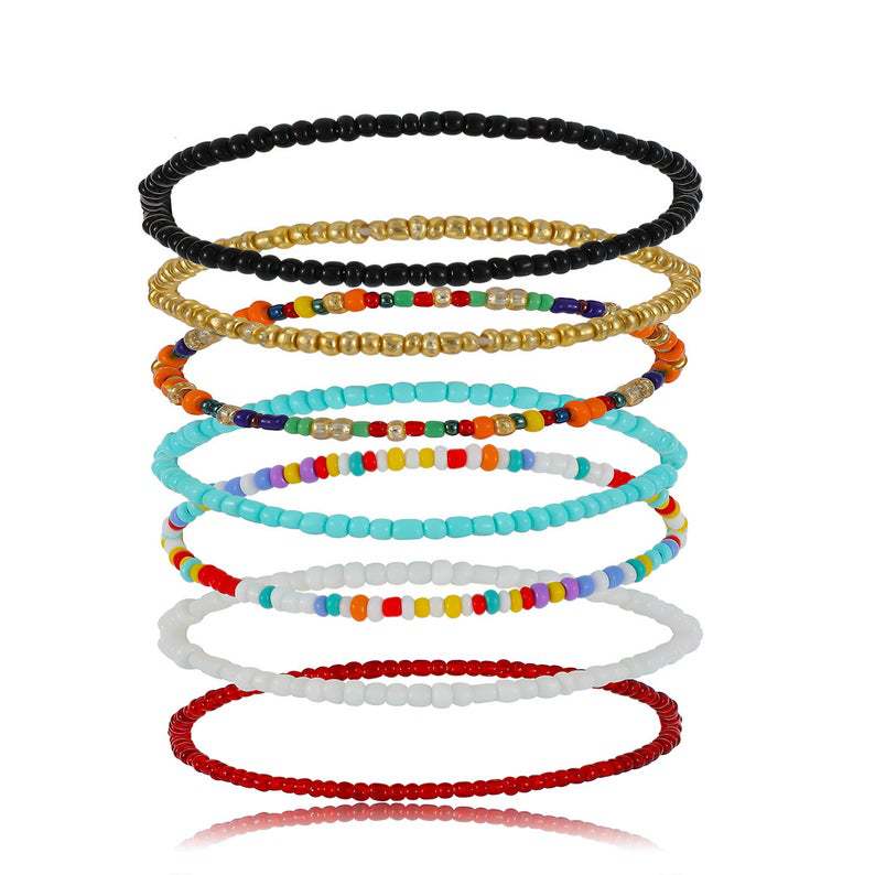 Wholesale Colored Rice Beads Handmade Wear Beads Glass Anklets